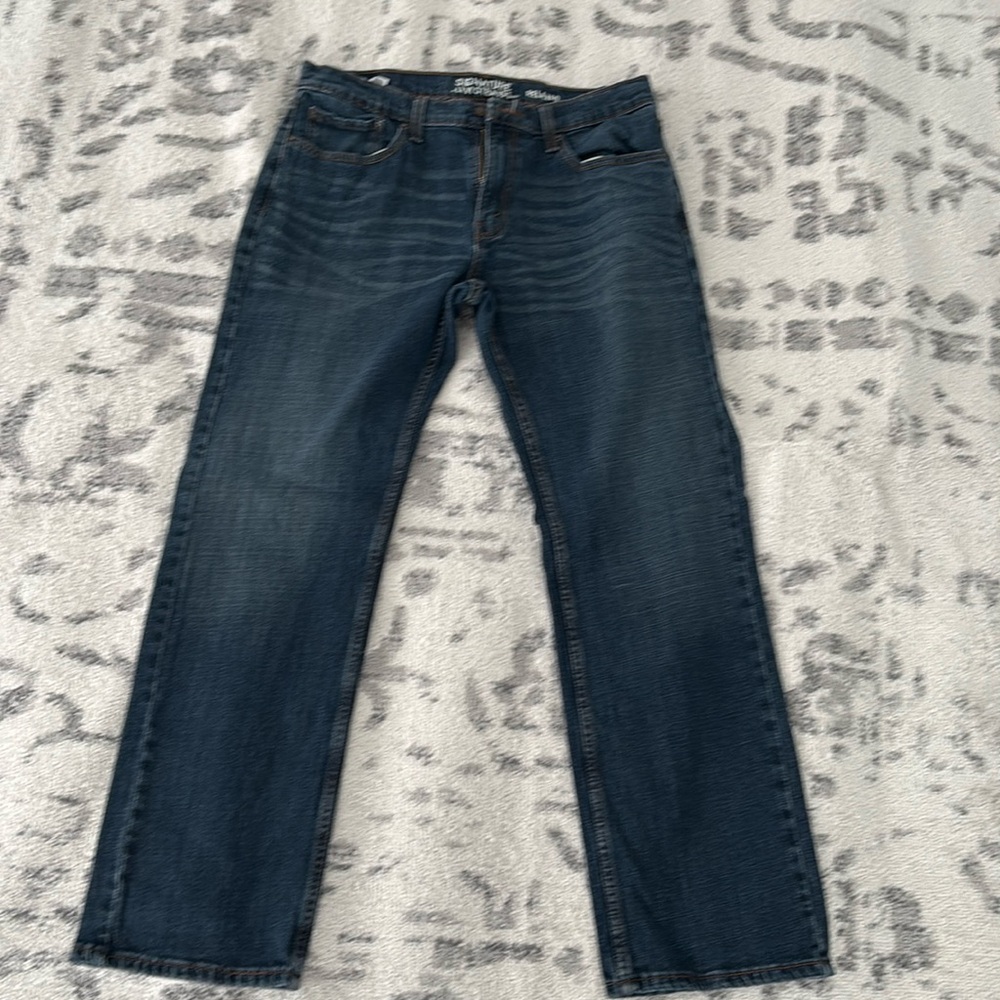 Signature Levi Strauss relaxed men’s jeans, worn once or twice